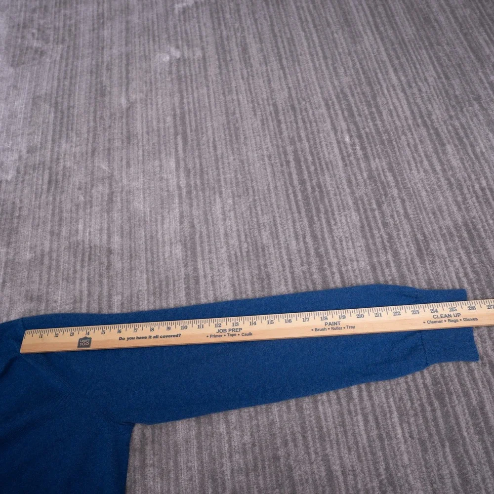 Banana Republic V-Neck Sweater Mens XL Blue Good Cotton Cashmere Knit